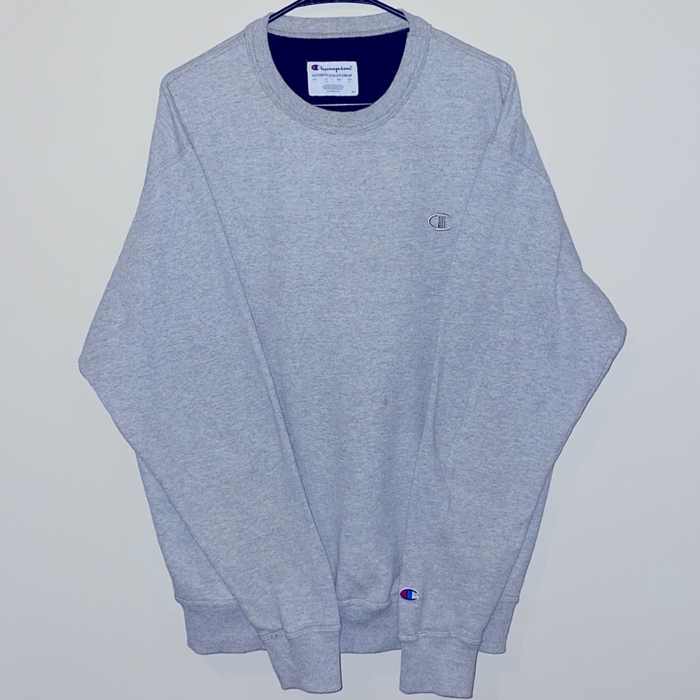 Champion Crewneck Sweatshirt — Gray (Large)